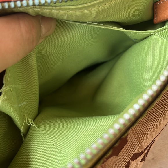 Coach brown and green monogram bag - Picture 6 of 7